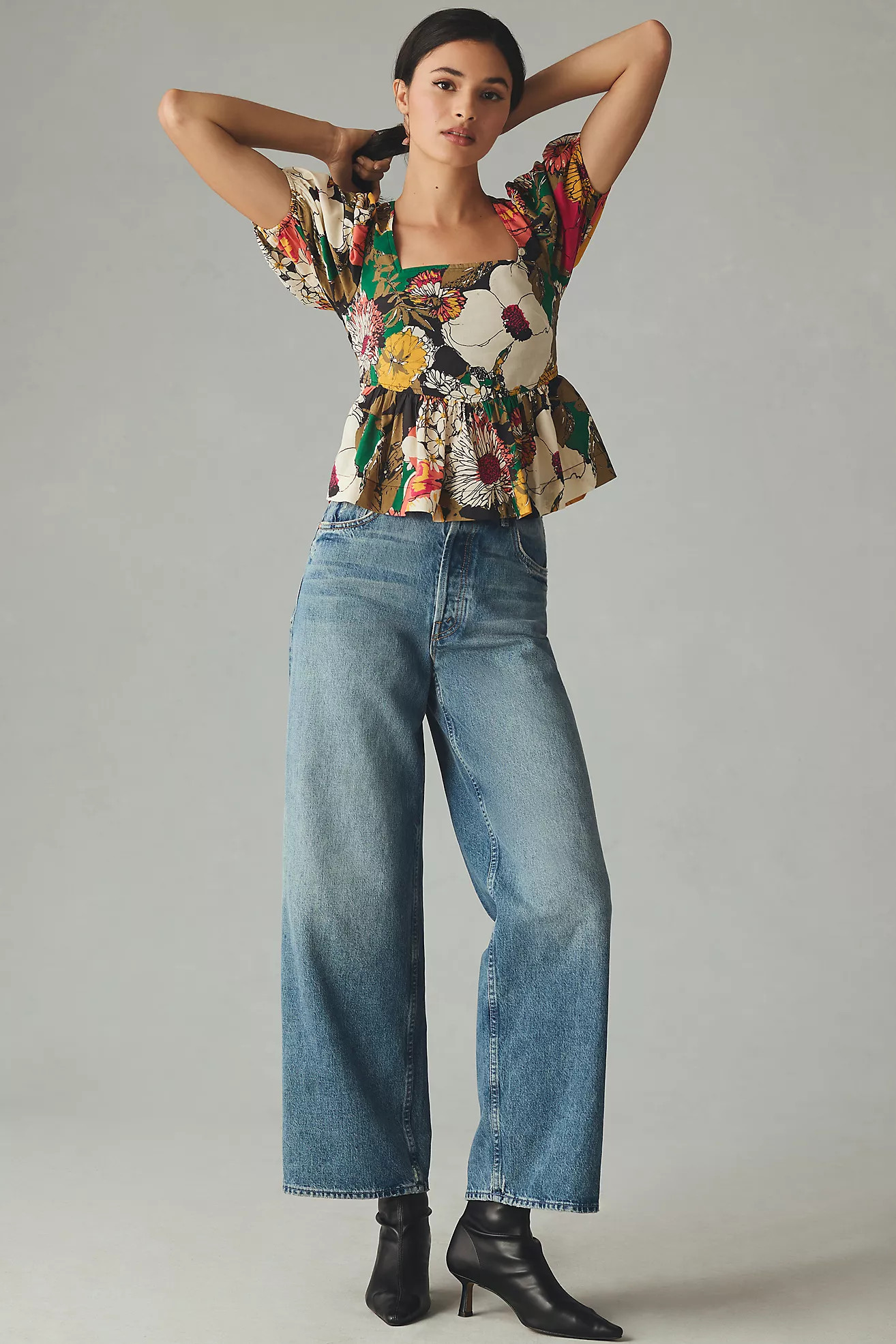 MOTHER The Spinner Skimp High-Rise Wide-Leg Jeans | Anthropologie (US)