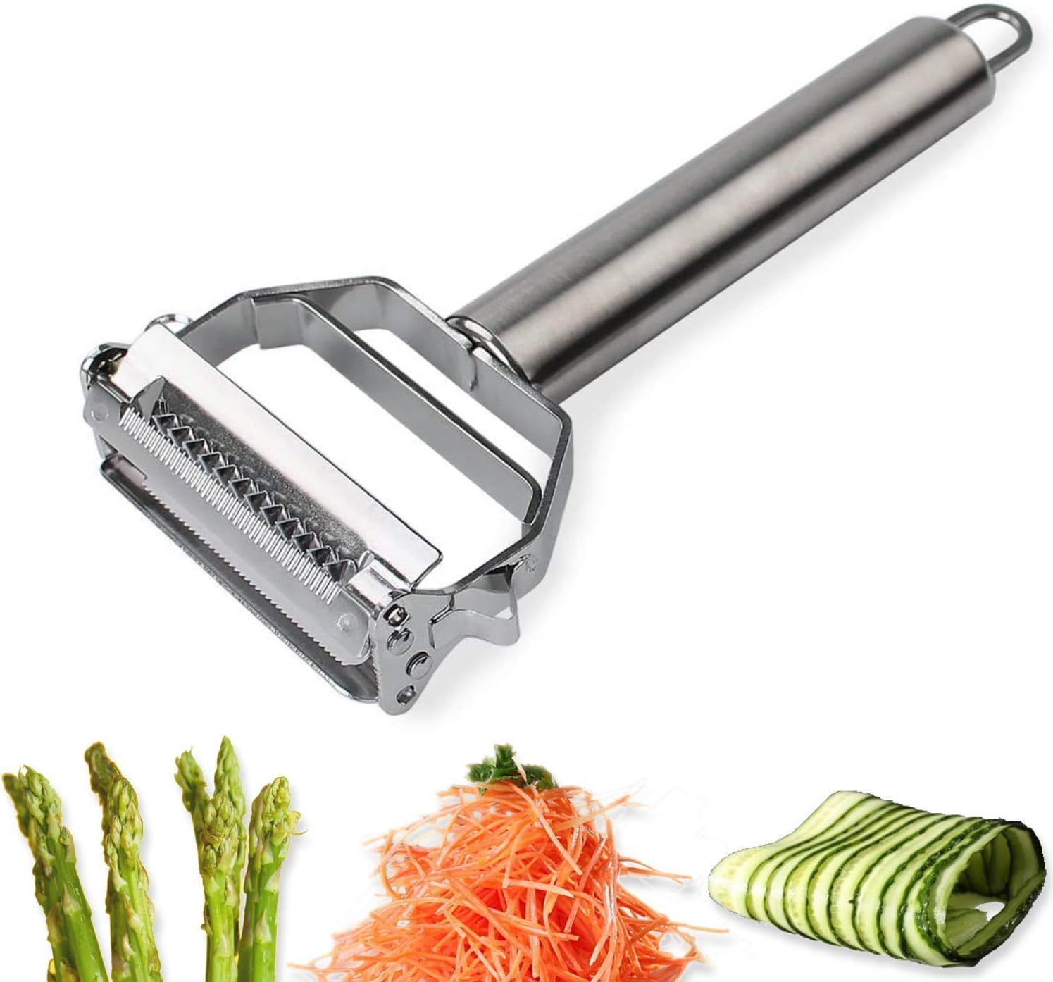 AnGeer Julienne Peeler, Stainless Steel Vegetable Peeler Double-Sided Blade Vegetable Cutter and ... | Amazon (US)