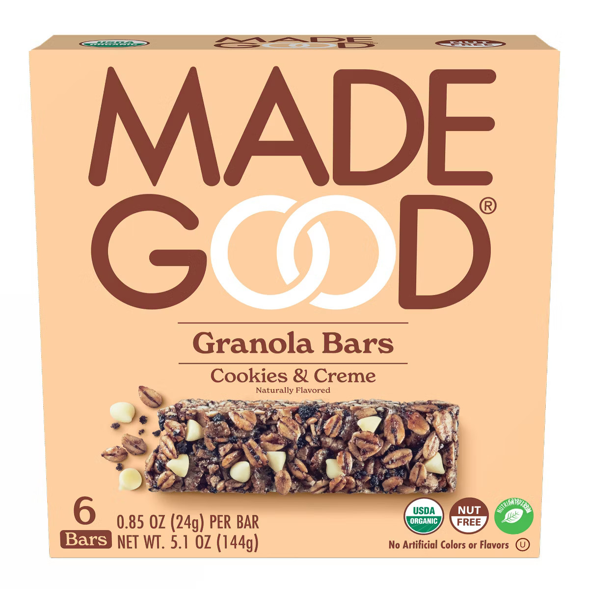 MadeGood Cookies & Creme Granola Bar - 5.1oz/6ct | Target