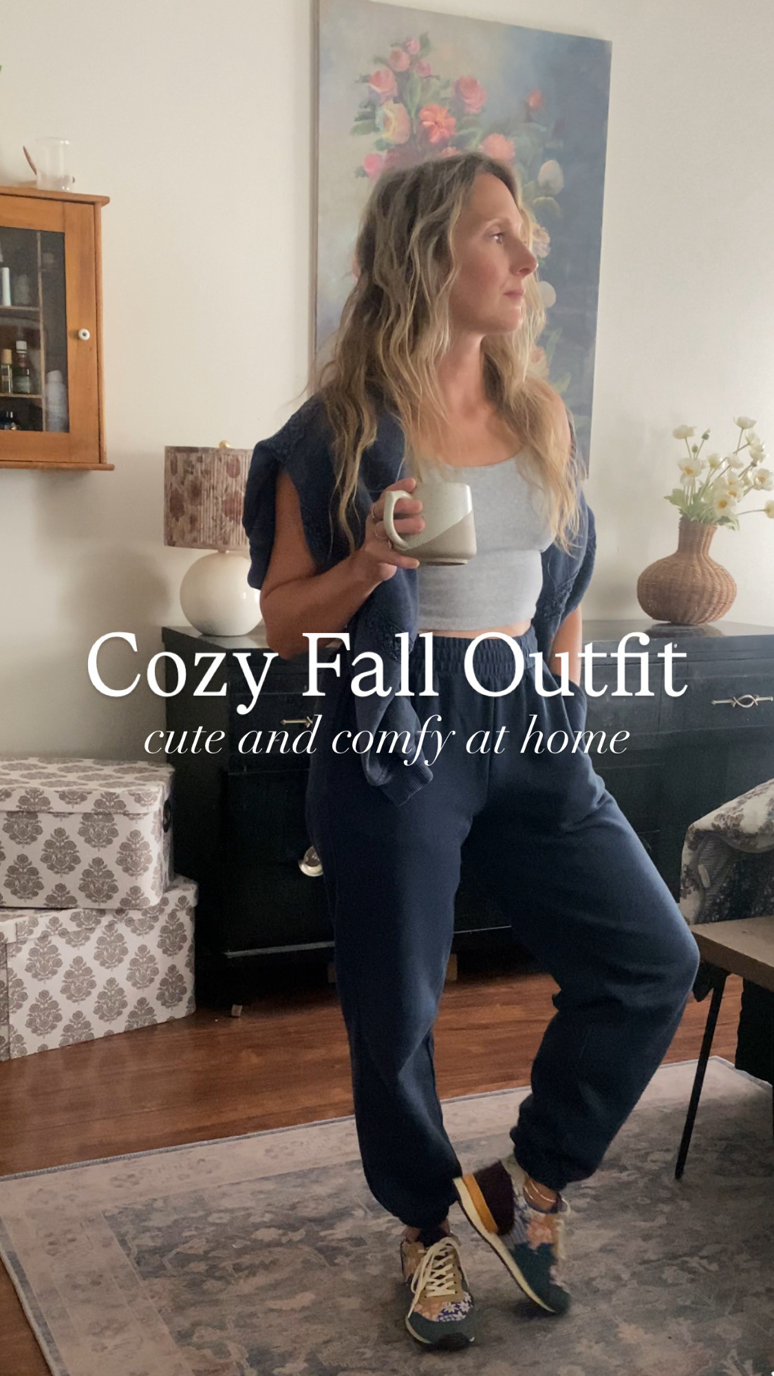 Cozy fall vibes in natural fibers 🍂✨ Size XS in sweats, S in fitted top. Inkkas run a bit small, so I'd size up if you want to wear socks.

Building a wardrobe I love means choosing pieces that feel good, last long, and are mostly natural fibers. Soft knits, relaxed layers, and comfy basics — this is my go-to look for crisp autumn days. 

 #LTKOver40 #LTKPetite #LTKFindsUnder50