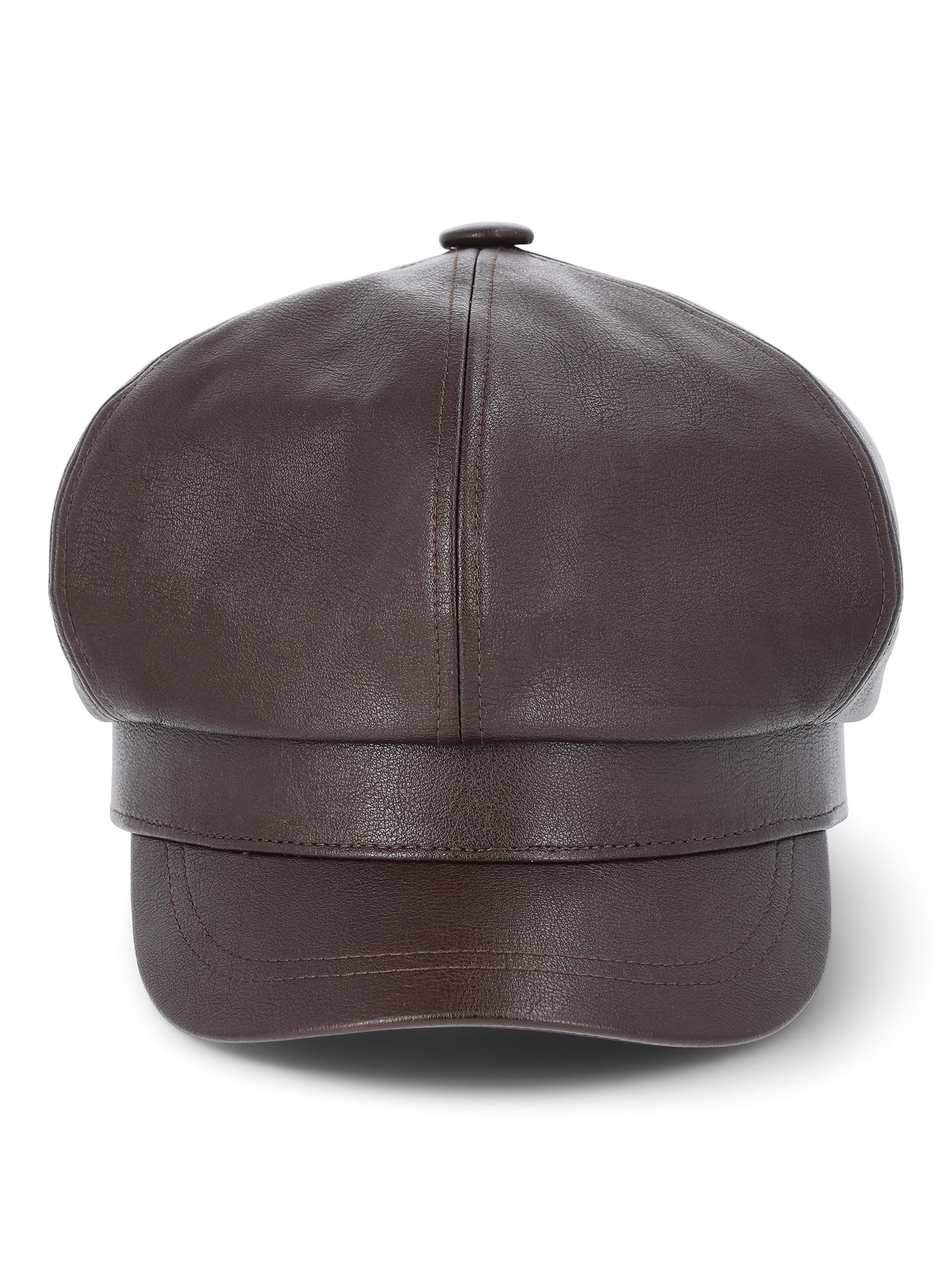 No Boundaries Faux Leather Baker Hat, Women's, Chocolate | Walmart (US)