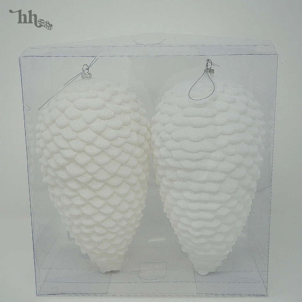 White Flocked Pinecone - Set of 2 | Hello Holidays