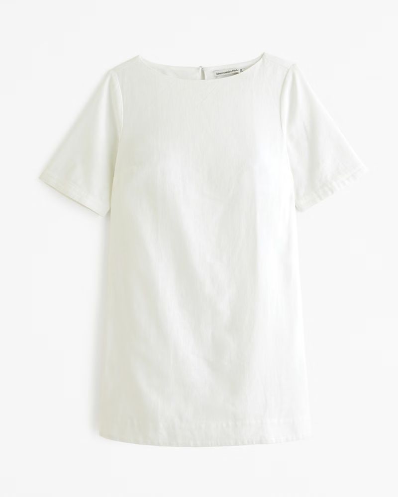 Women's Linen-Blend T-Shirt Dress | Women's New Arrivals | Abercrombie.com | Abercrombie & Fitch (US)