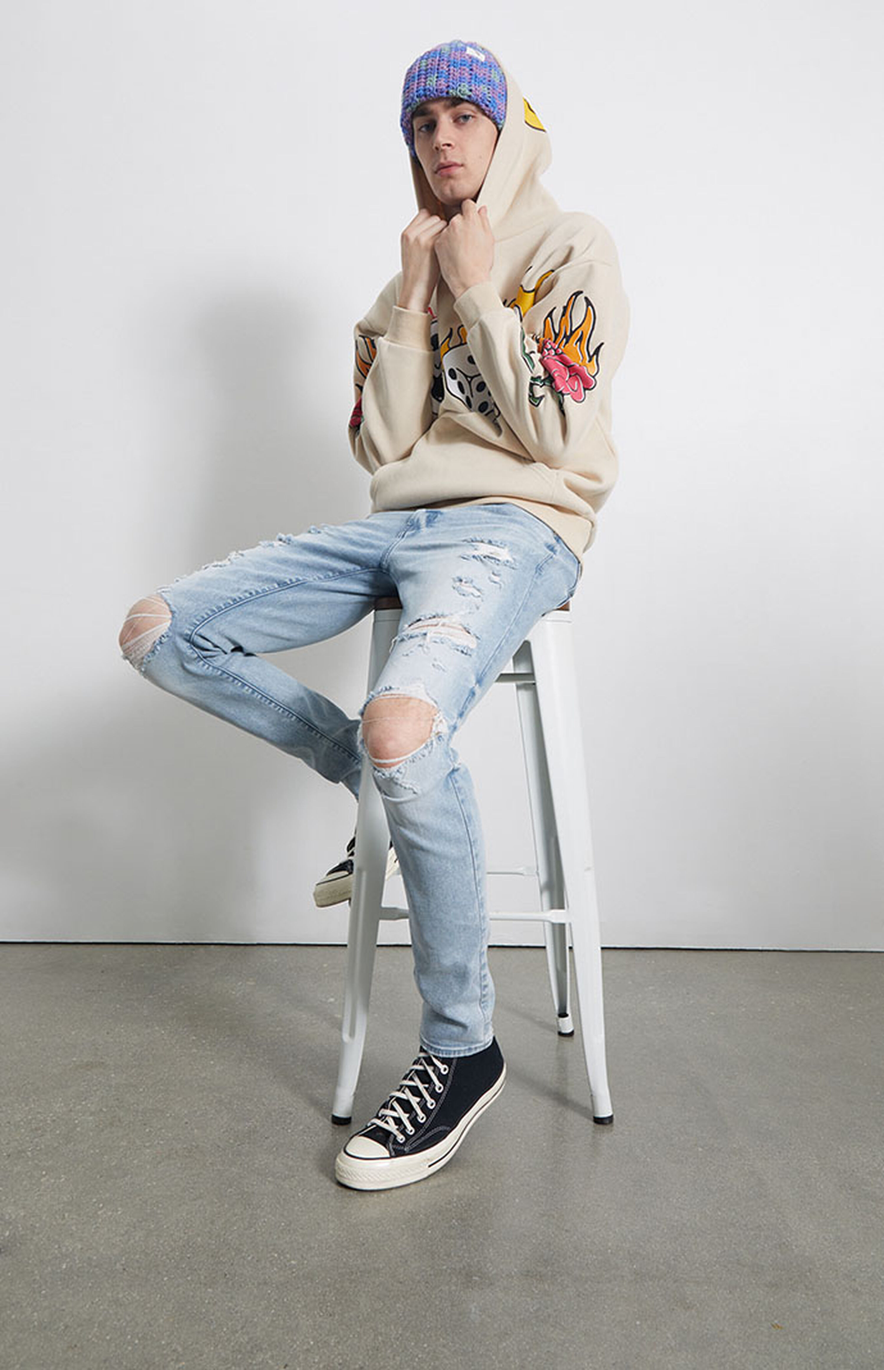 PacSun Eco Medium Indigo Ripped Skinny Jeans | PacSun