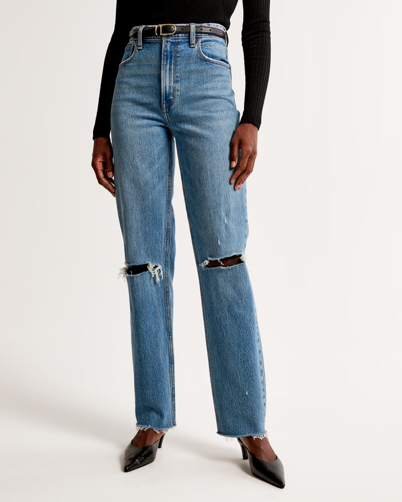 Women's Ultra High Rise 90s Straight Jean | Women's Clearance | Abercrombie.com | Abercrombie & Fitch (US)