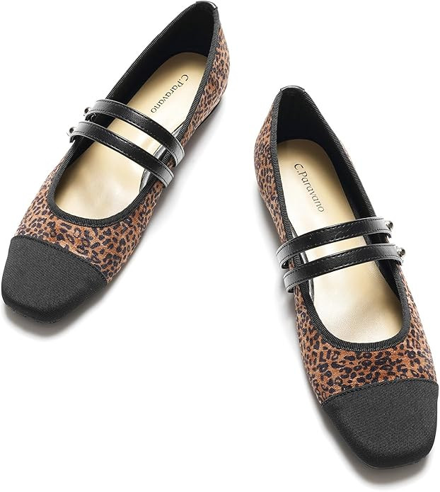 C.Paravano Mary Jane Shoes for Women | Women's Flats | Women Square Toe Flats | Leather Mary Jane | Amazon (US)