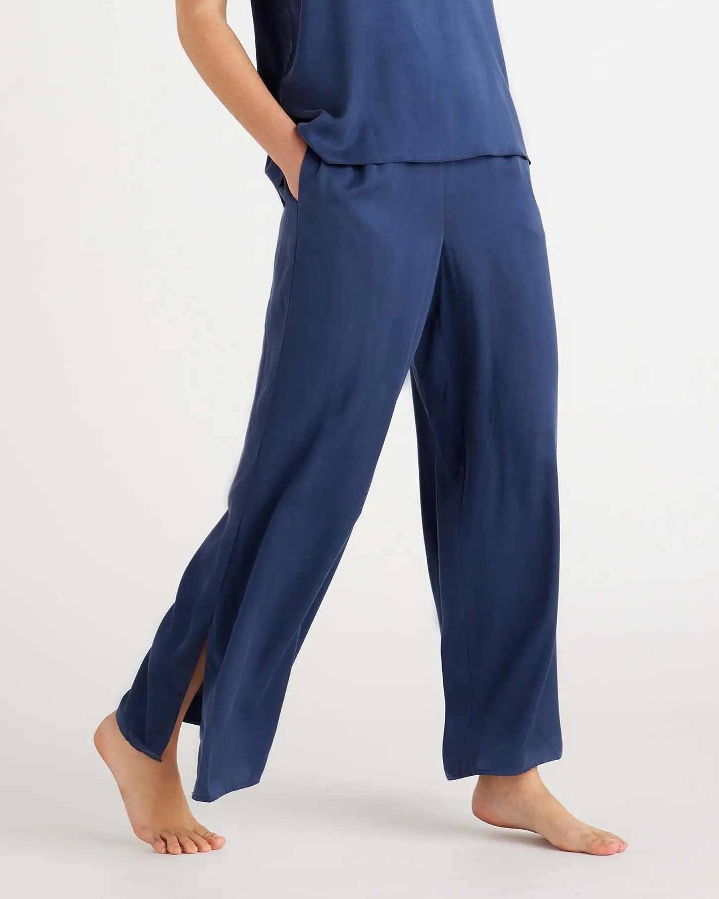 100% Washable Silk Pajama Pants in Indigo | Quince