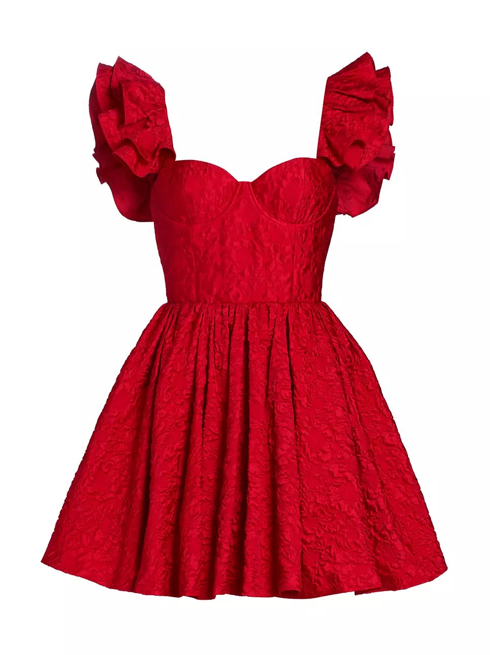 Alice + Olivia Bina Ruffle-Sleeve Minidress | Saks Fifth Avenue