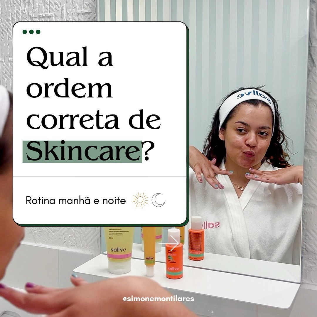 ➡️Já salva pra não esquecer…

Volta e meia vocês me perguntam quais produtos eu uso na minha skincare e decidi fazer em formato de post pra vocês saberem a ordem certa da skincare e de quebra pegarem sugestão de produtos para cada etapa (Recomendo e uso todos do post ❤️🥰).
Lembrando que algumas rotinas vão contar com mais passos ou menos passos, tudo depende do que você espera atingir, mas sempre que for usar algum produto siga sempre a ordem, mesmo que falte alguma das etapas, ok?
#skincare #rotinaskincare #produtoskincare