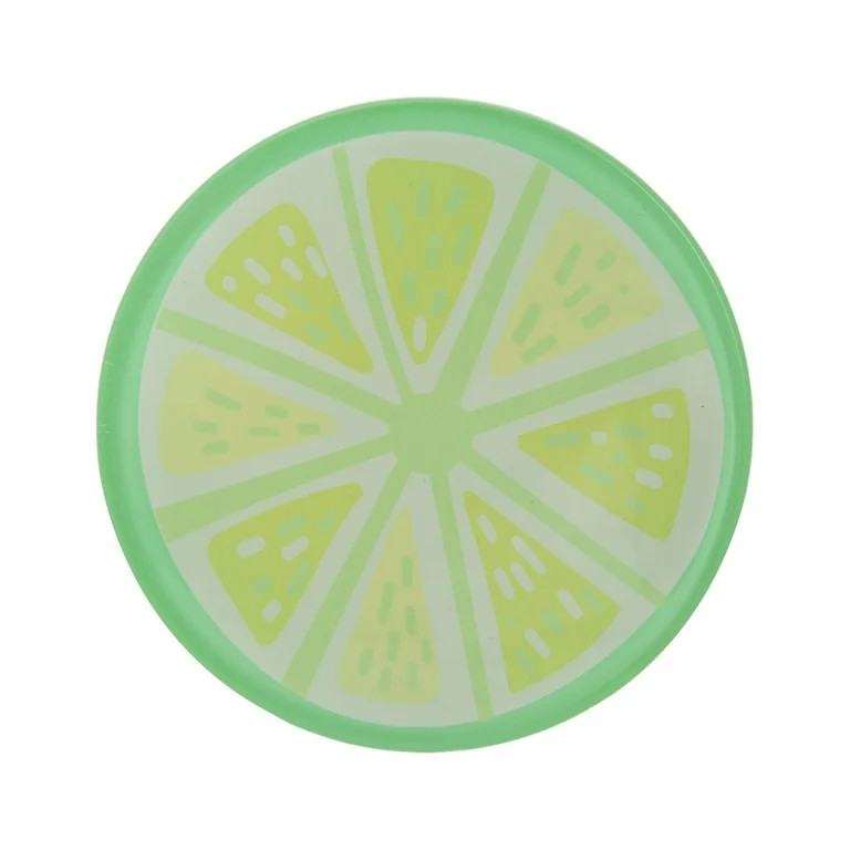 Mainstays 4-Inch Round Acrylic Coaster, Lime | Walmart (US)