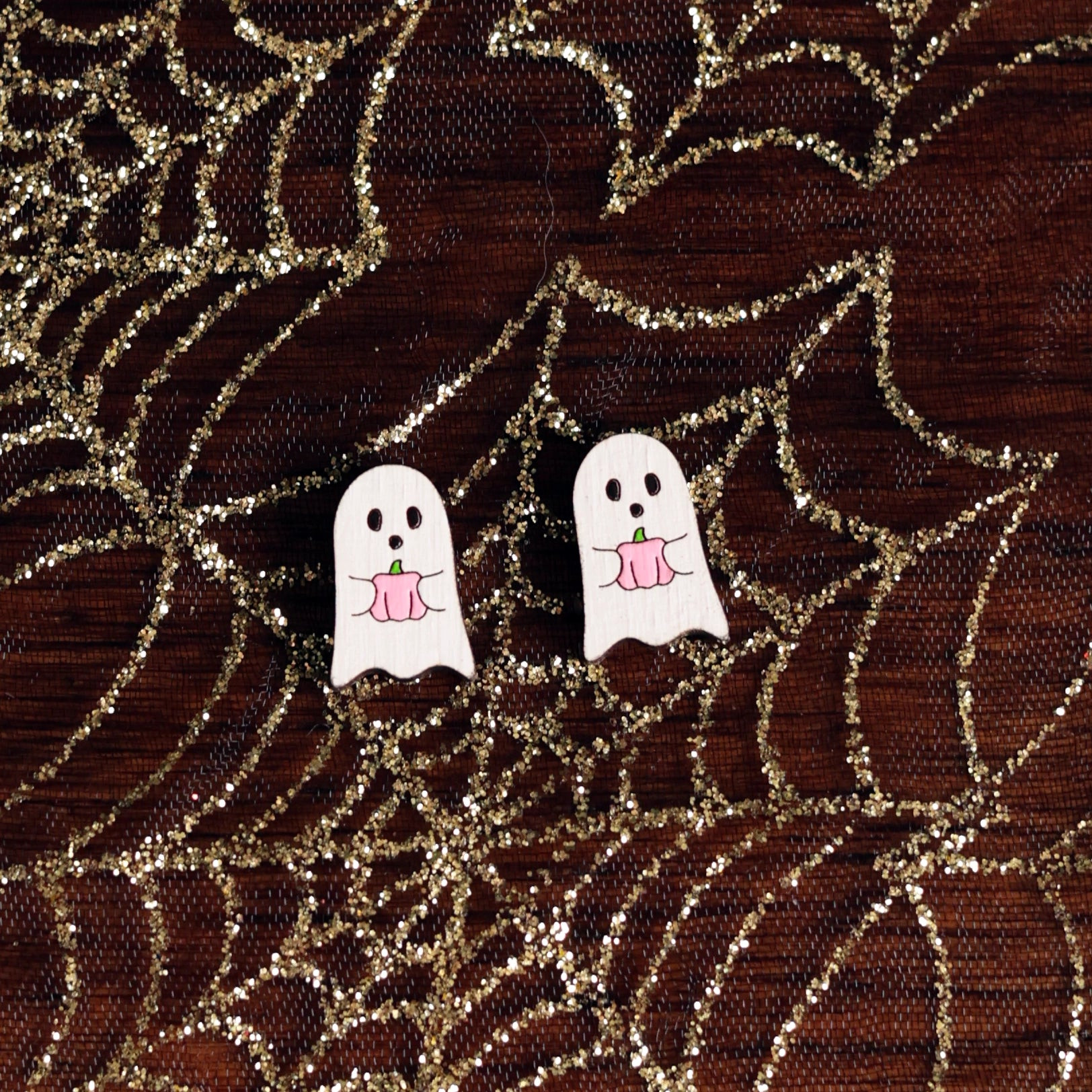Ghost Pink Pumpkin Stud Earrings | Le Chic Miami