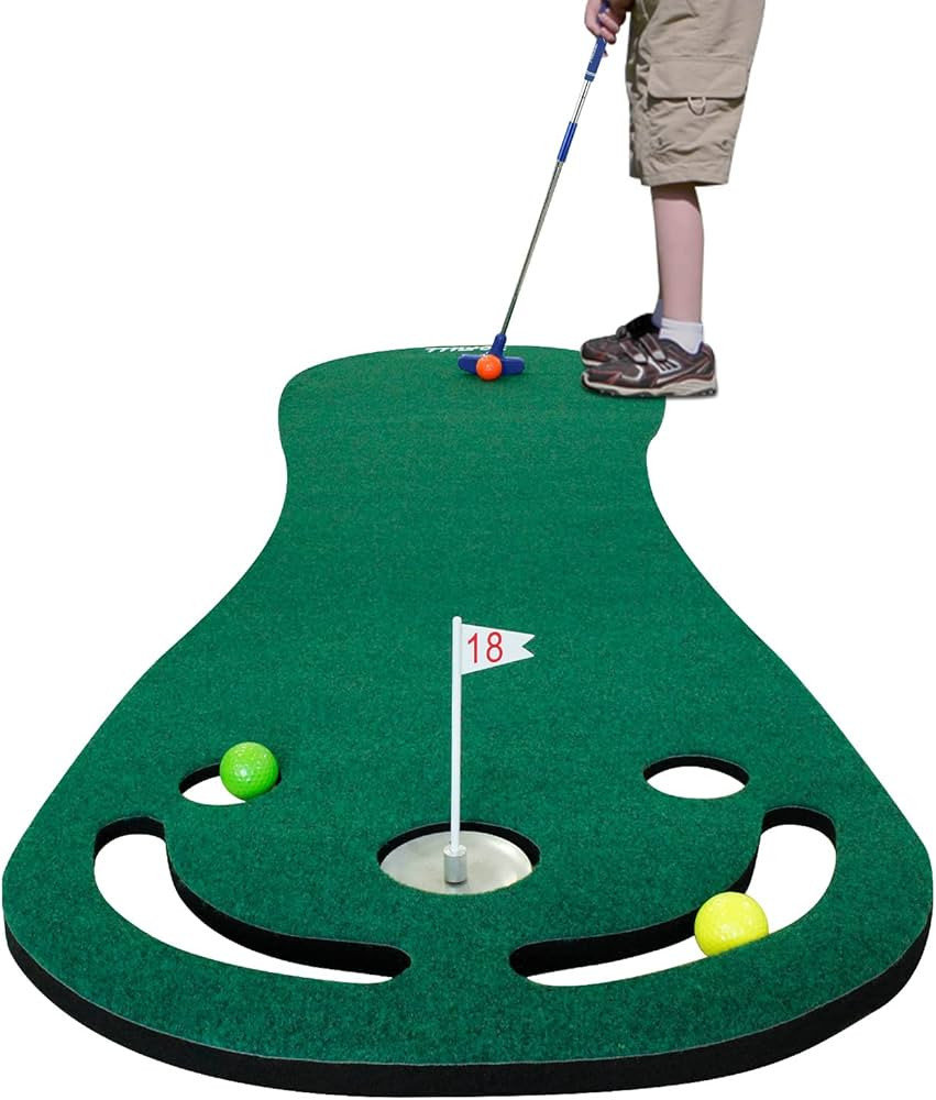 KOFULL Putting Green Mats Set for Golf Putting Use, Included 29 inches Golf Putter, 3 Golf Balls,... | Amazon (US)