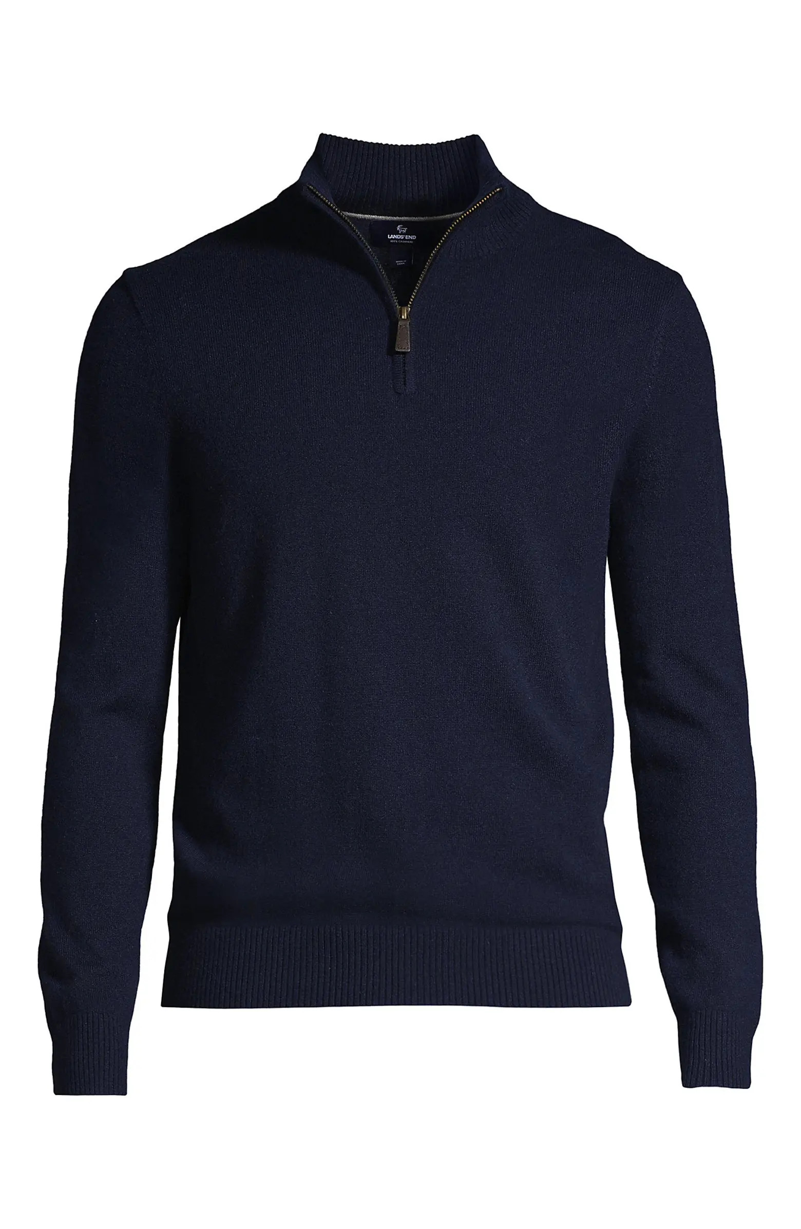 Lands' End Fine Gauge Cashmere Quarter Zip | Nordstrom | Nordstrom