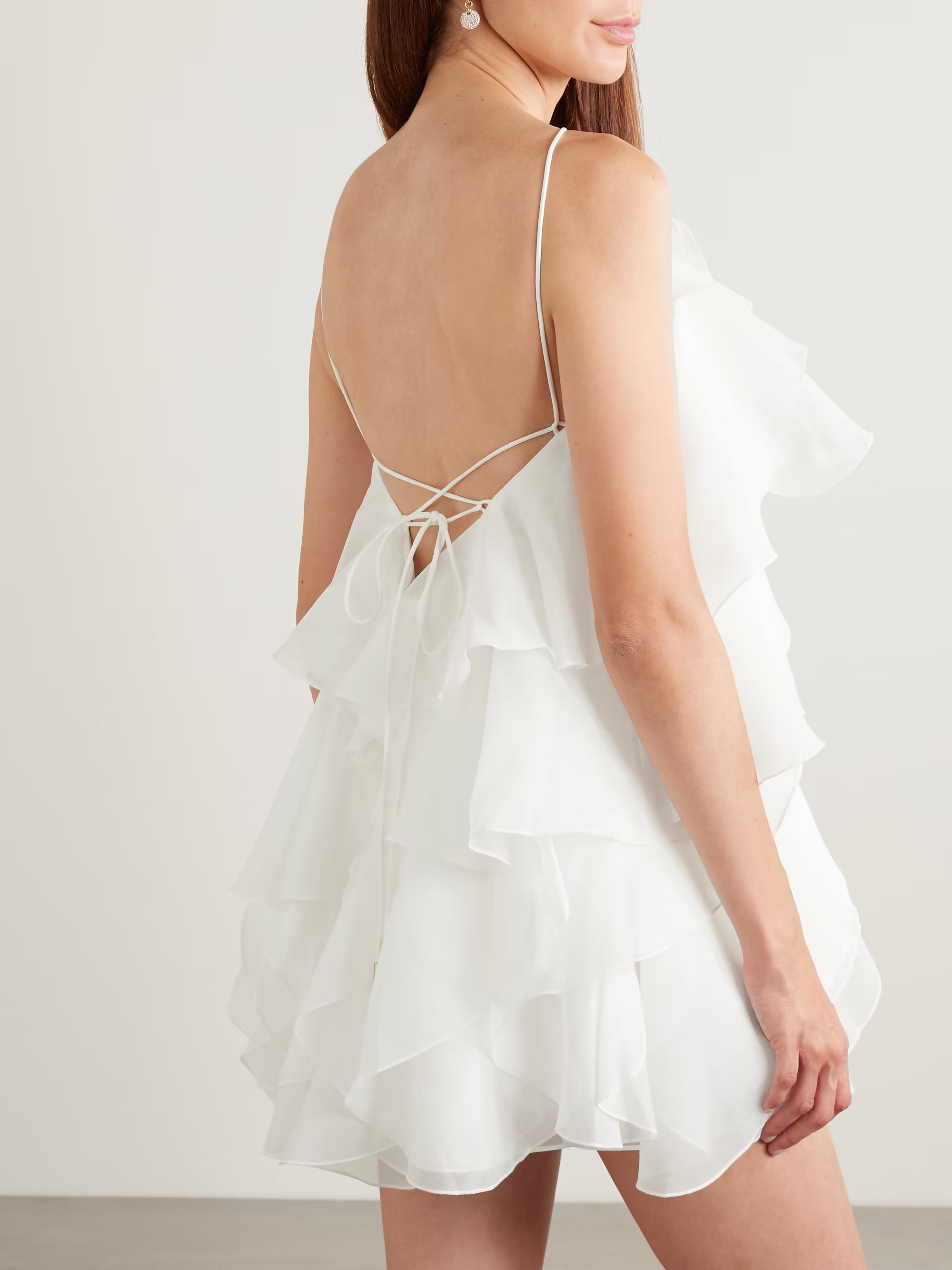 Pandorea appliquéd ruffled layered chiffon mini dress | NET-A-PORTER APAC