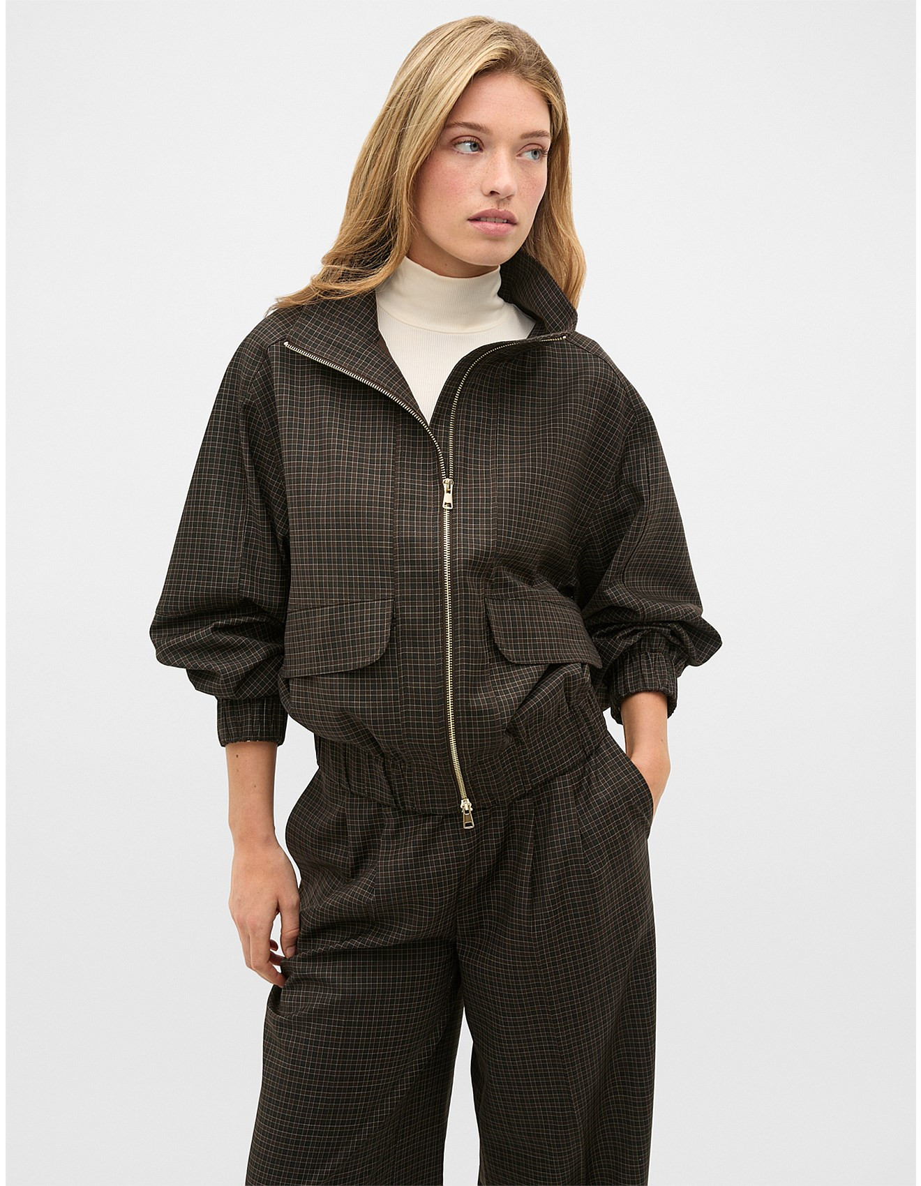 MINI CHECK BOMBER JACKET | David Jones (Australia & New Zealand)