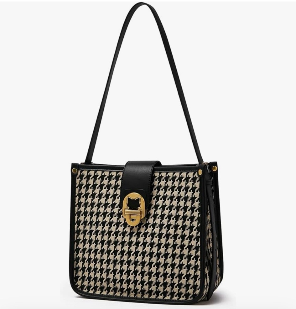 FOXLOVER Houndstooth Fabric Shoulder Bag for Women Top Handle Bucket Purse Casual Retro Portable Adjustable Straps

#LTKHoliday #LTKCyberWeek #LTKGiftGuide