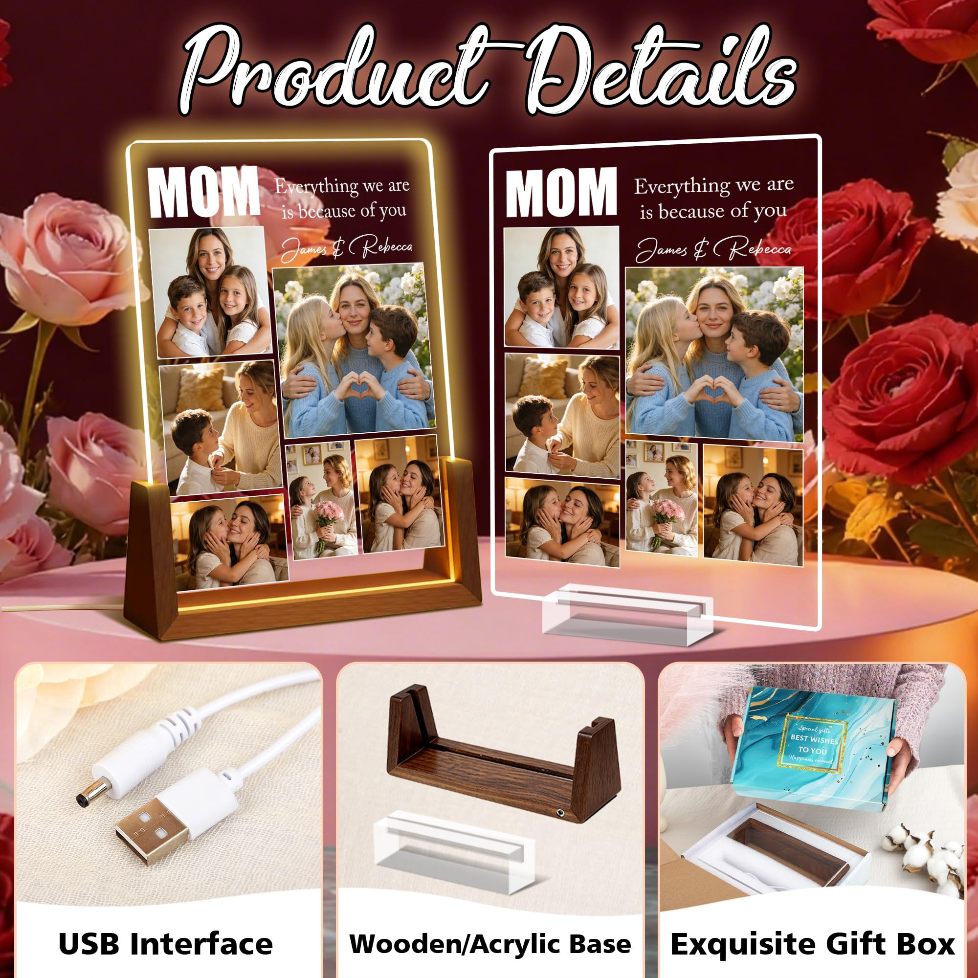 Personalized Mothers Day Birthday Gifts For Mom, Best Mom Ever Gifts From Daughter Son Kids Husba... | Amazon (US)