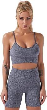 HANERDUN 2 Piece Workout Set for Women Outfit Gym High Waist Leggings with Sport Bra | Amazon (US)