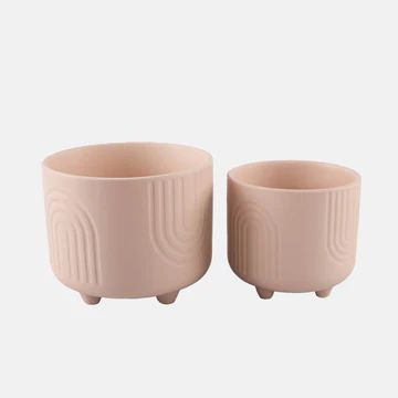 Rainbow Ceramic Planters, Set of 2 | Dorm Essentials - Peach - Dormify | Dormify