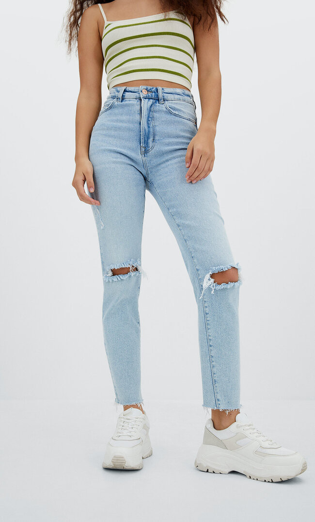 Mom-Jeans im Slim-Fit - Mode für Damen | Stradivarius Deutschland | Stradivarius DE