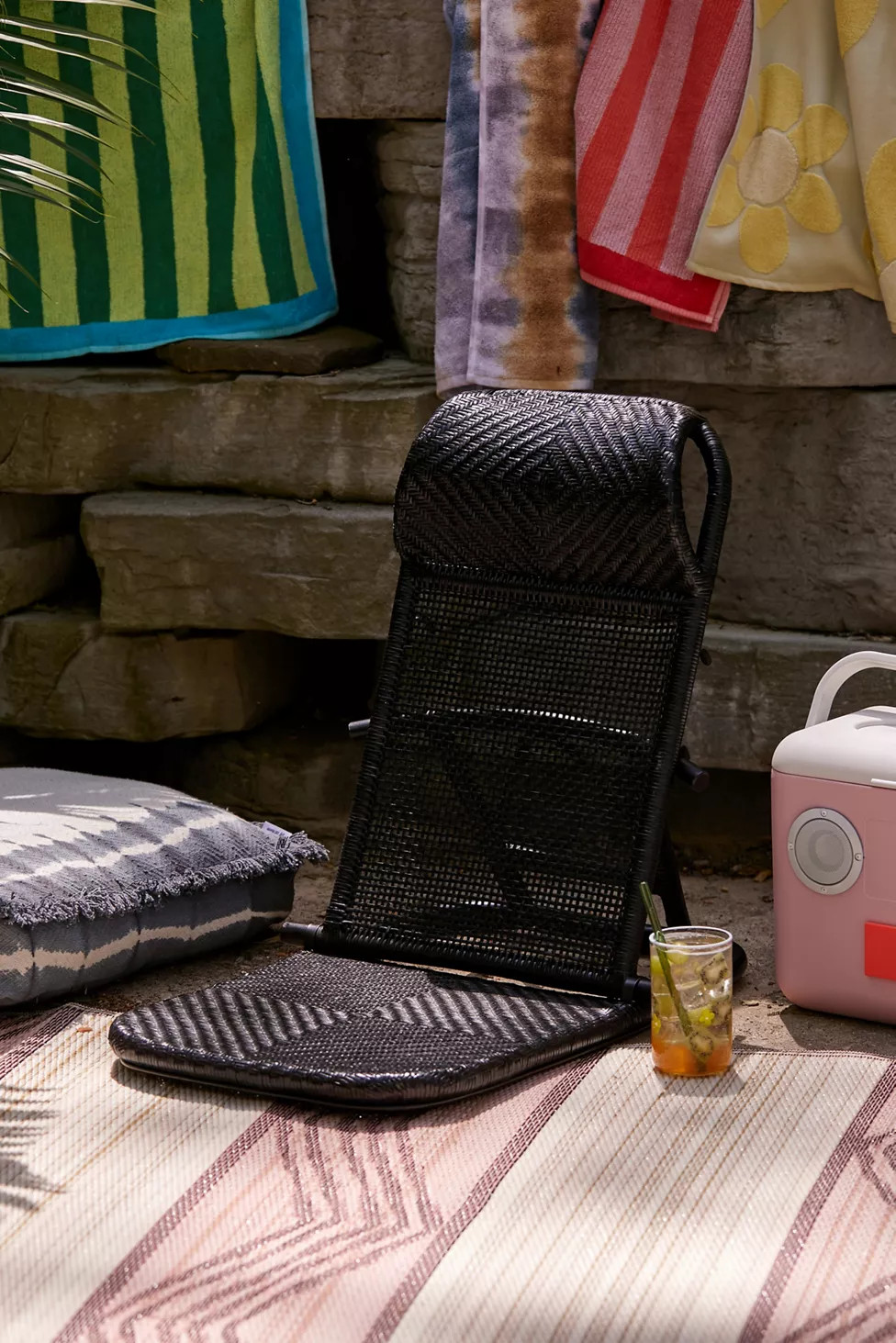 Tatami Woven Rattan Poolside Beach Chair | Urban Outfitters (US and RoW)