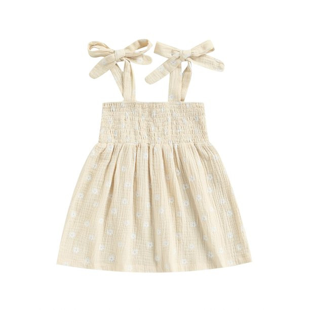 Calsunbaby Toddlers Kid Girls Casual Summer Dress Infants Floral Print Sleeveless Skirt with Tie-... | Walmart (US)