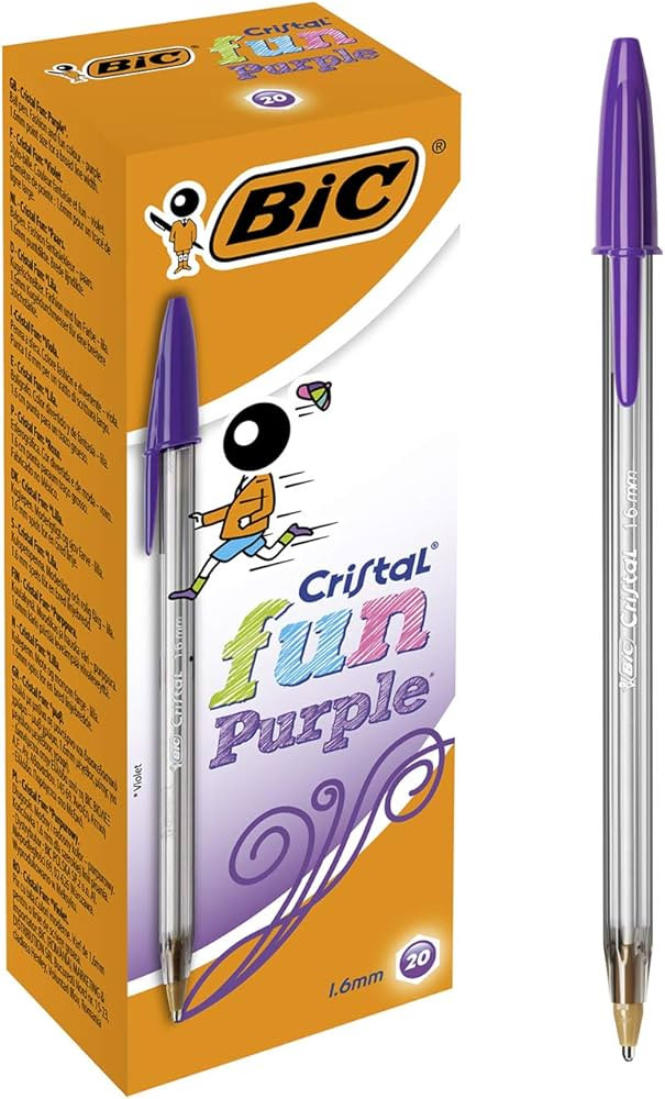 BIC Cristal Fun, Ballpoint Pens, Smudge-Proof Writing Pens and Wide Point (1.6 mm), Ideal for Sch... | Amazon (US)
