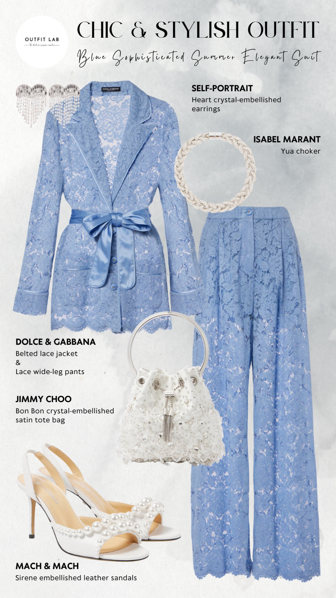 Blue Sophisticated Summer Elegant Suit: Chic & Stylish Outfit

Embrace sophisticated summer elegance with this chic blue suit. Featuring a stylish Dolce & Gabbana jacket and pants for a polished look. Pair it with dazzling Mach & Mach sandals and a sleek Jimmy Choo bag for added sophistication. Complete the ensemble with a refined Isabel Marant choker and elegant Self-Portrait earrings. Perfect for any upscale summer occasion, this outfit ensures you stay fashionable and elegant. Shop now to elevate your summer wardrobe with this stunning ensemble!

#LTKSeasonal #LTKStyleTip #LTKParties