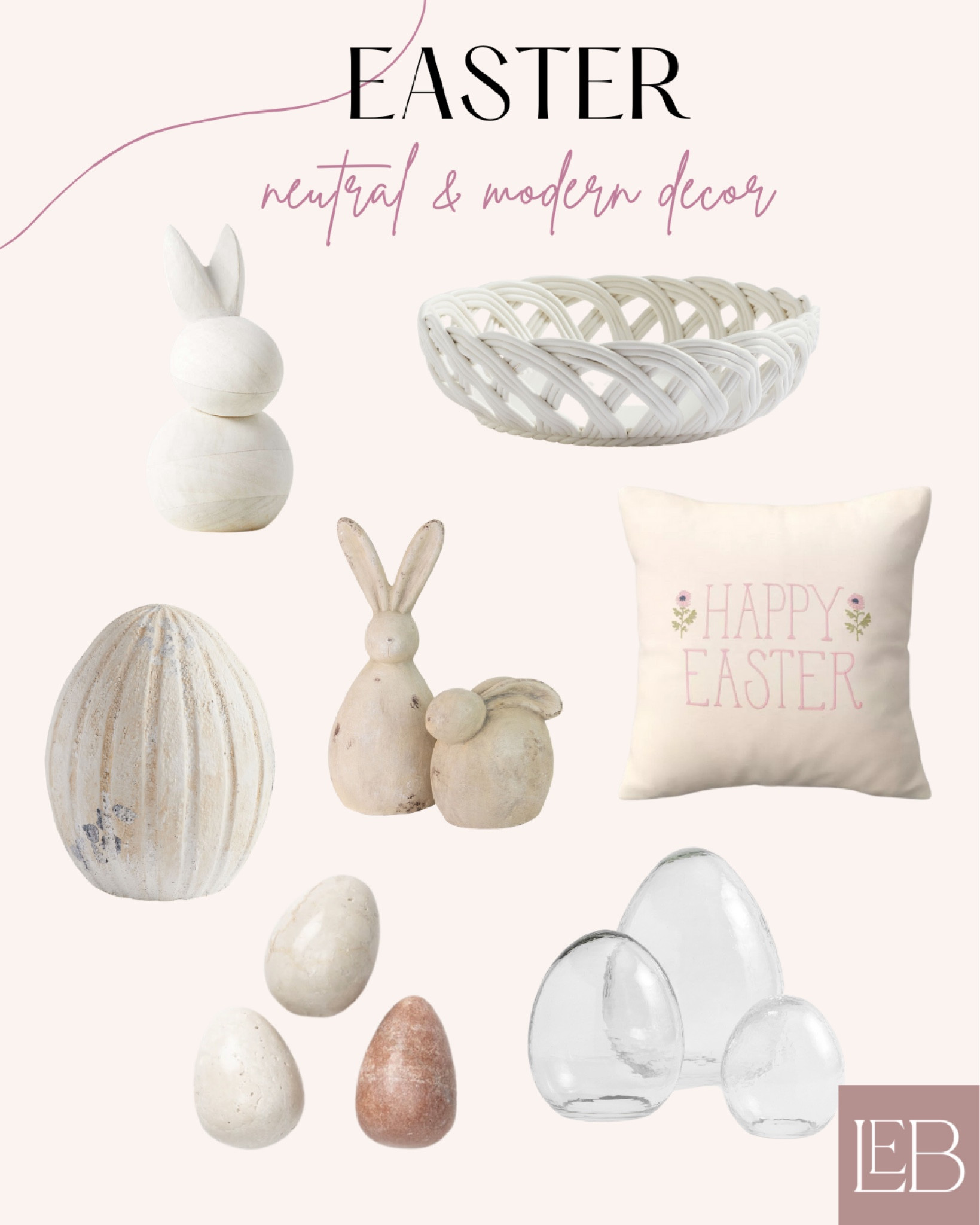 Neutral Easter Decor!

Pottery barn. Amazon. Target. McGee and co. Threshold. Studio McGee. Holiday decor. Easter baskets. Easter bunny. Home decor. 

#LTKhome #LTKsalealert #LTKFind