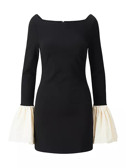 Staud Hawthorne Two-Tone Bell-Sleeve Minidress | Saks Fifth Avenue