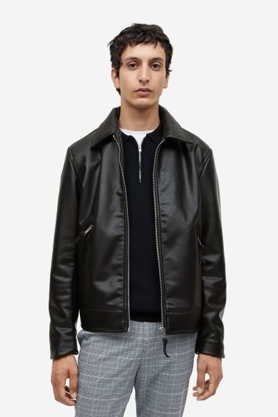 Jacket with Collar - Black - Men | H&M US | H&M (US + CA)