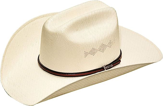 M+F Foot And Headwear Mens Twister 5X Natural 4 Brim with Diamond Vents Straw Cowboy Hat | Amazon (US)