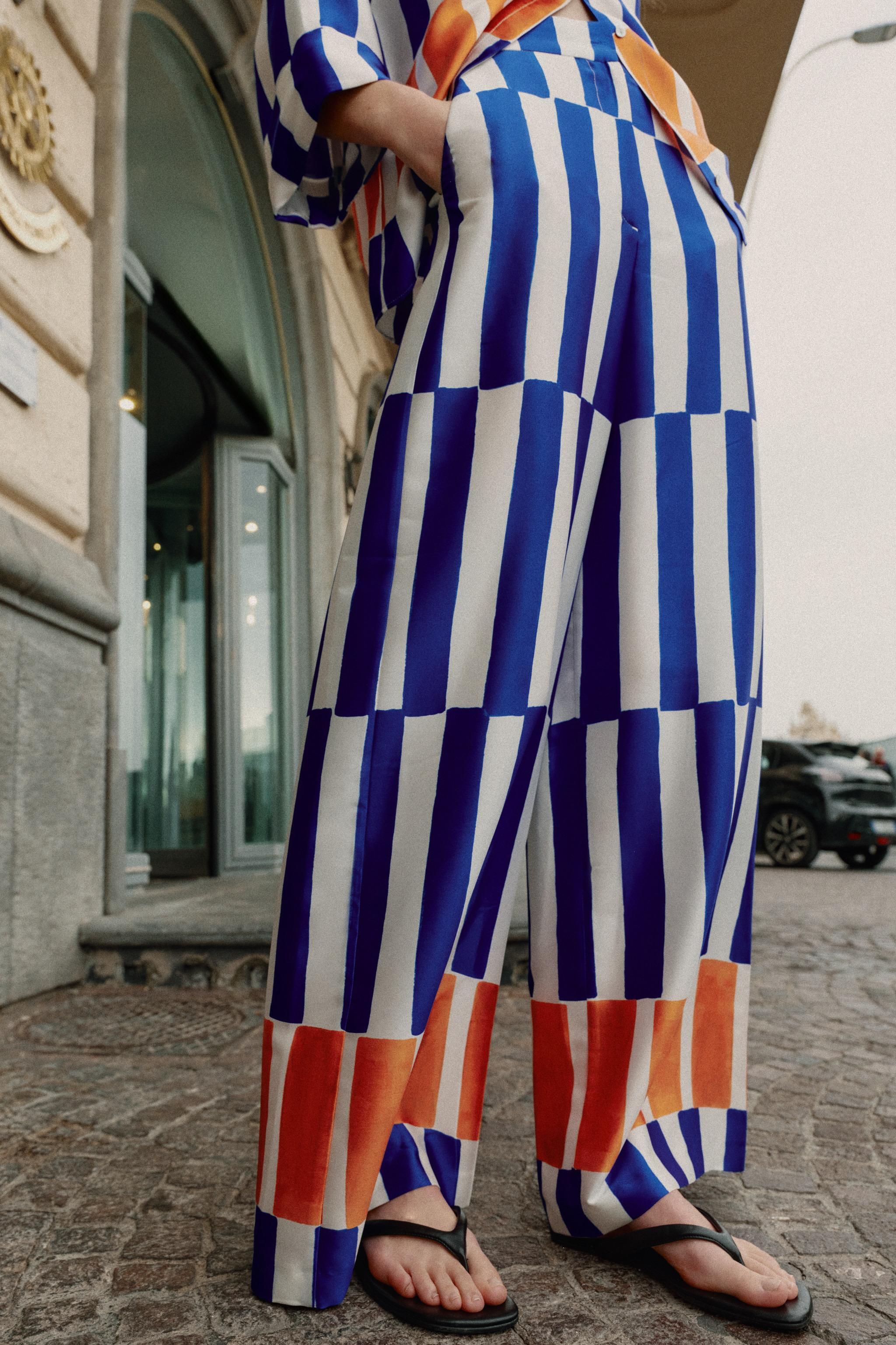 STRIPED WIDE LEG PANTS | Zara US