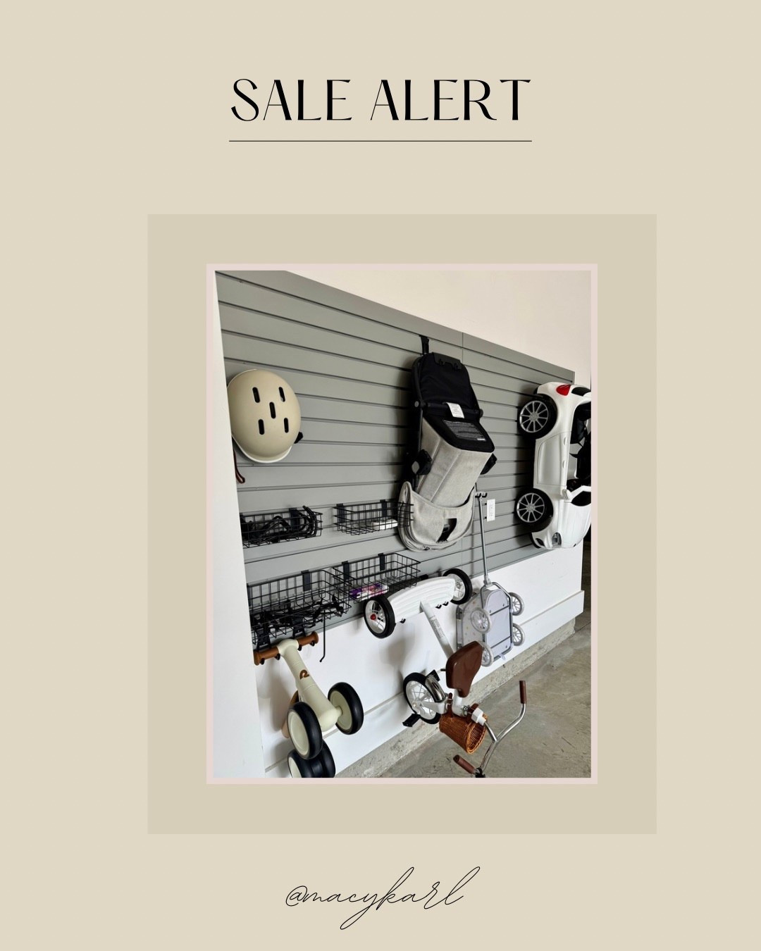 This garage storage slat wall is on sale! This took 30 min to install and got everything off our floor which was a huge win! I highly recommend this product for garage storage 

#LTKKids #LTKSaleAlert #LTKHome