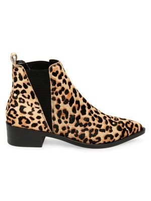 Jerry Leopard-Print Cow Hair Chelsea Bootie | The Bay