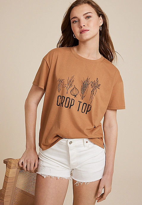 Crop Top Oversized Fit Graphic Tee | Maurices