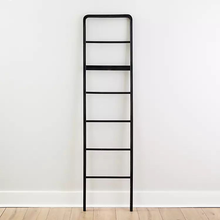 Black Rounded Top Leaning Ladder | Kirkland's Home