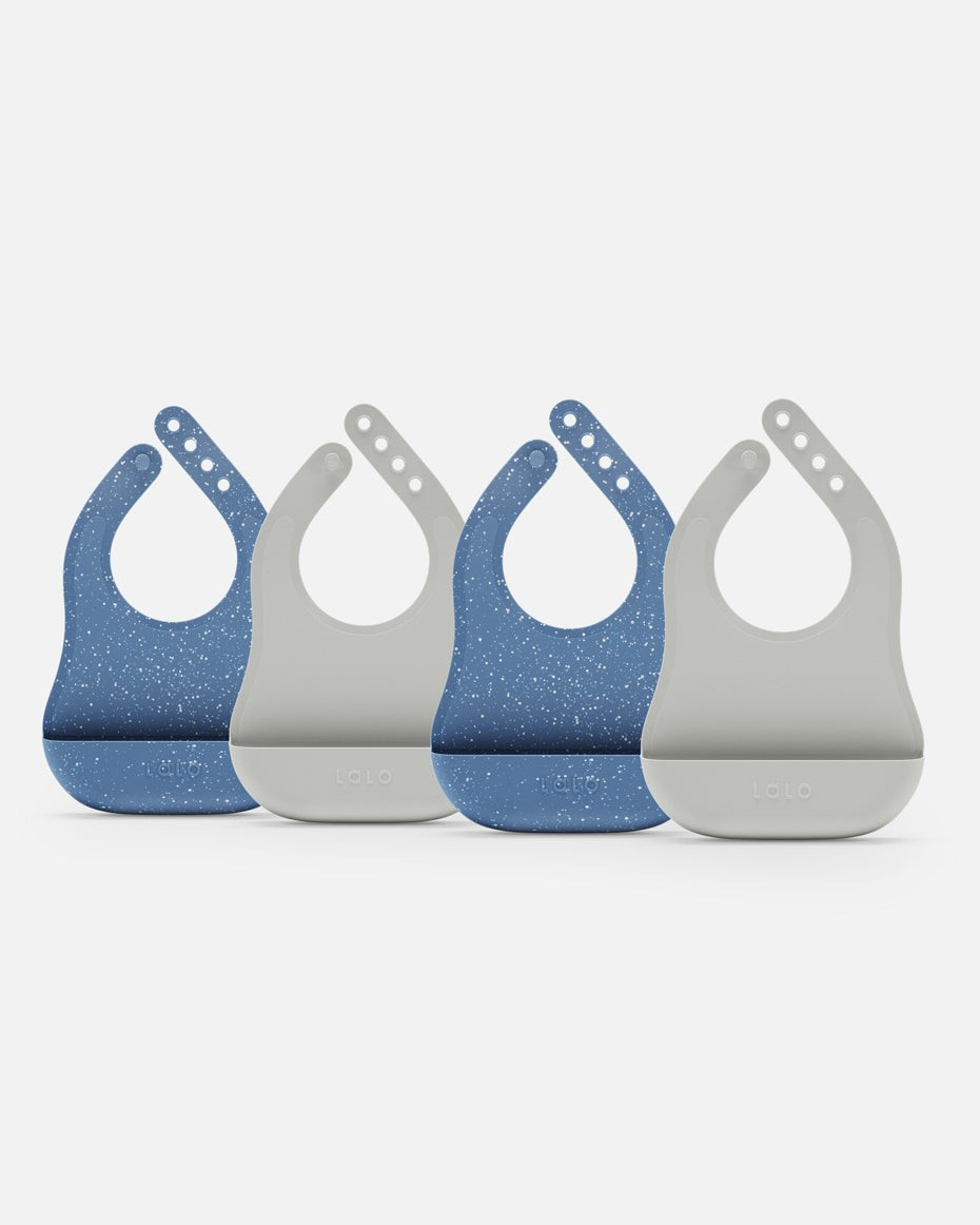 Lalo Silicone Bib (2-pack) | Non-toxic Super Soft Silicone | Lalo