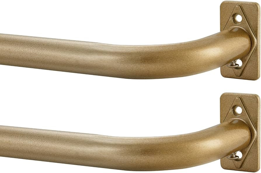 Wrap Around Curtain Rods 2 Pack, Antique Gold Curtain Rods 28-48 Inch, Adjustable Window Curtain ... | Amazon (US)