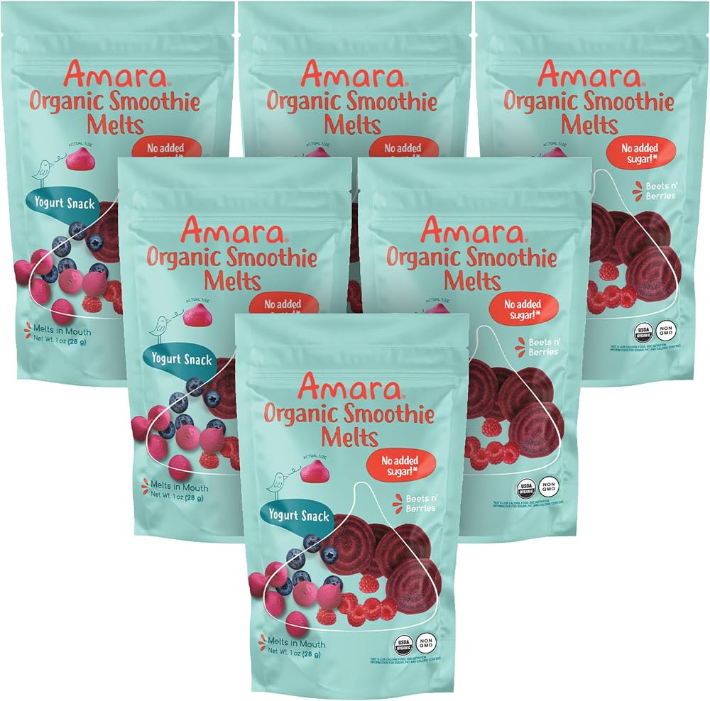 Amara Smoothie Melts - Beets n' Berries - Baby Snacks Made With Fruits and Vegetables - Healthy T... | Amazon (US)