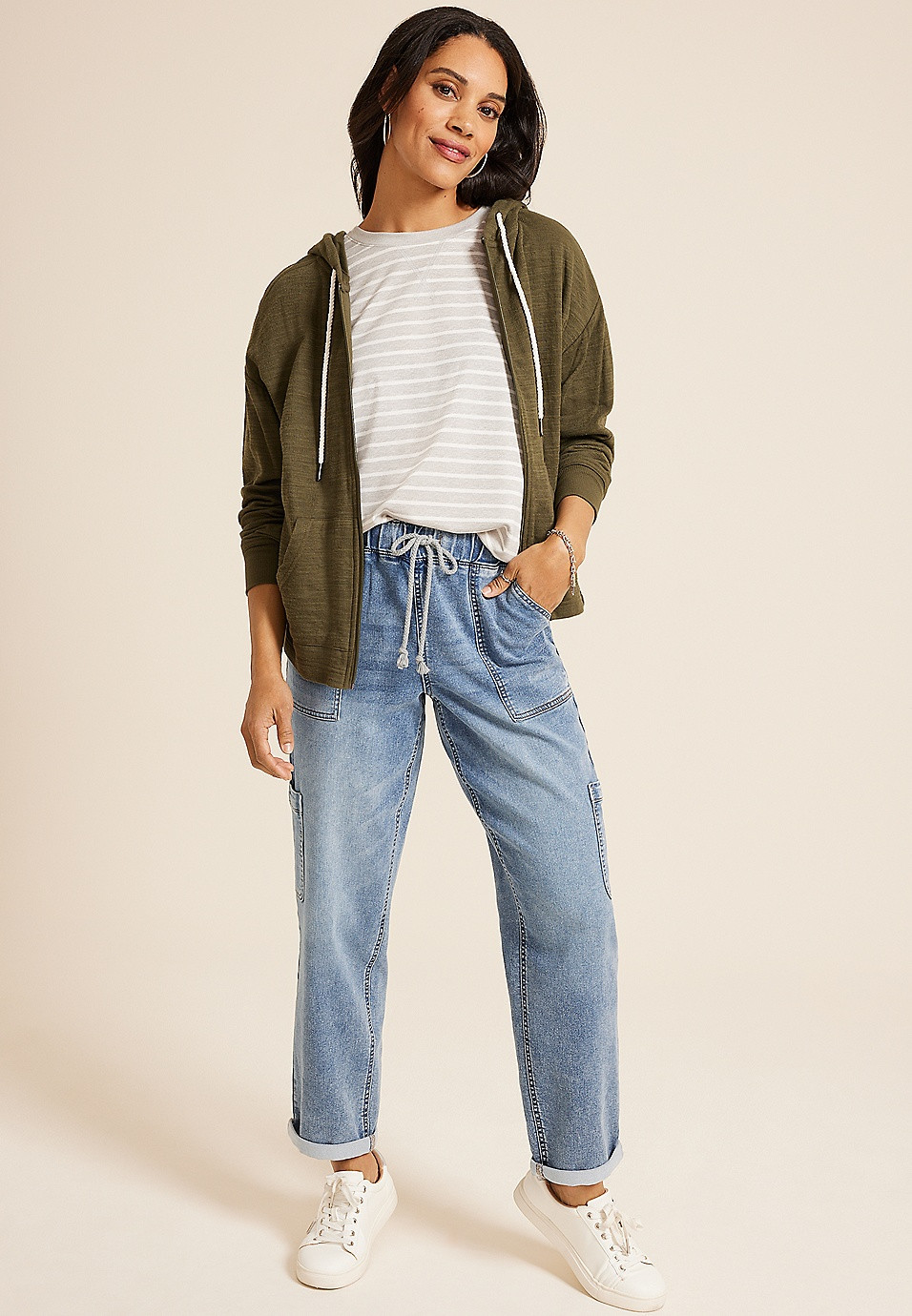 m jeans by maurices™ Soft Knit High Rise Ankle Jogger | Maurices