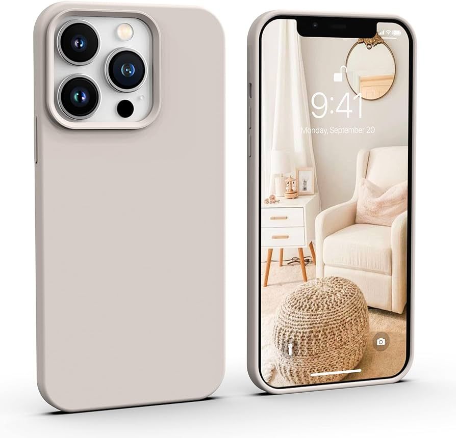IceSword iPhone 13 Pro Max Case Stone, Cute Liquid Silicone Slim Protective Phone Case, Soft Anti... | Amazon (US)