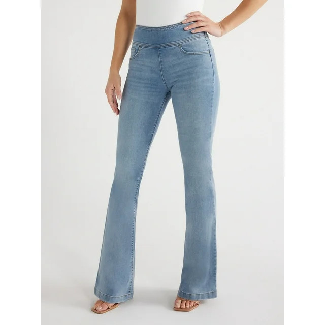 Sofia Jeans Women's Melissa Flare Pull On High Rise Jeans, 33.5" Inseam, Sizes 2-20 - Walmart.com | Walmart (US)