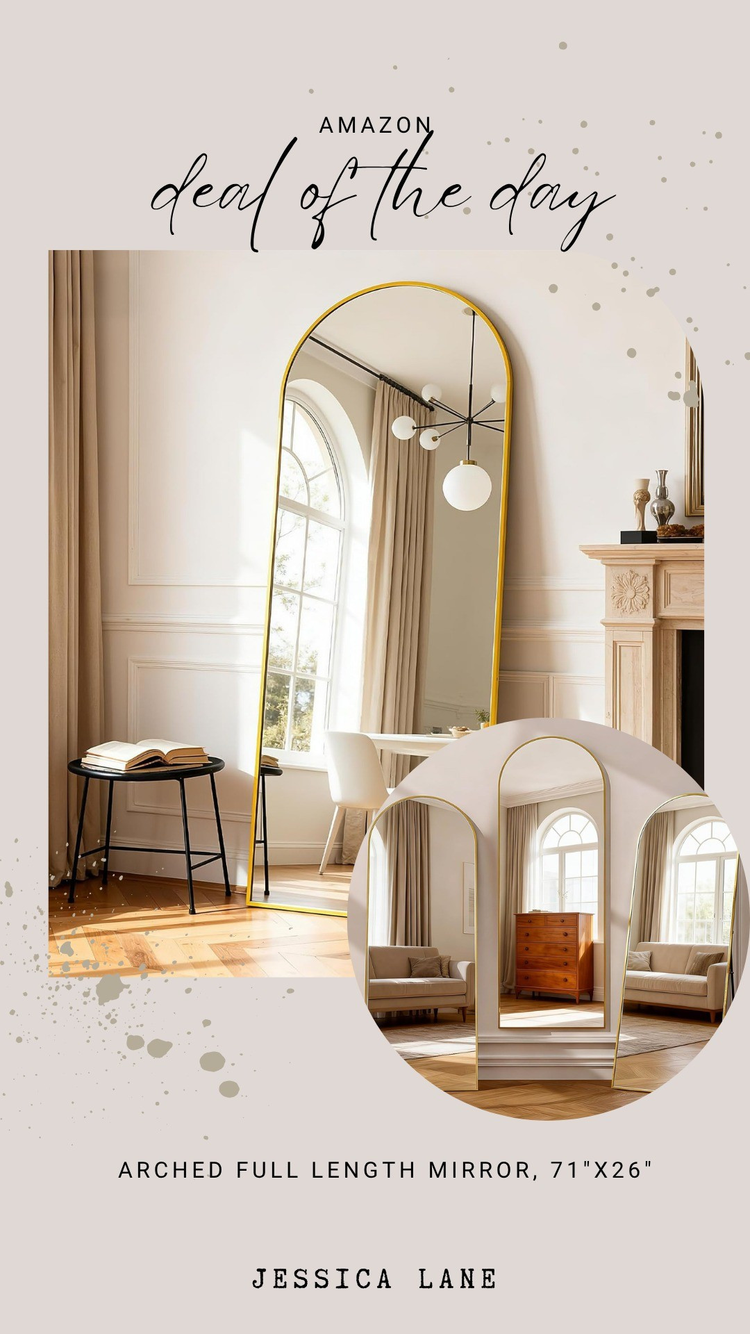 This arched full-length mirror makes any room feel larger and more open. It is a stunning statement piece for a bedroom or entryway.#homedecor #mirror #bedroomdesign #amazonhome

#LTKSaleAlert #LTKHome