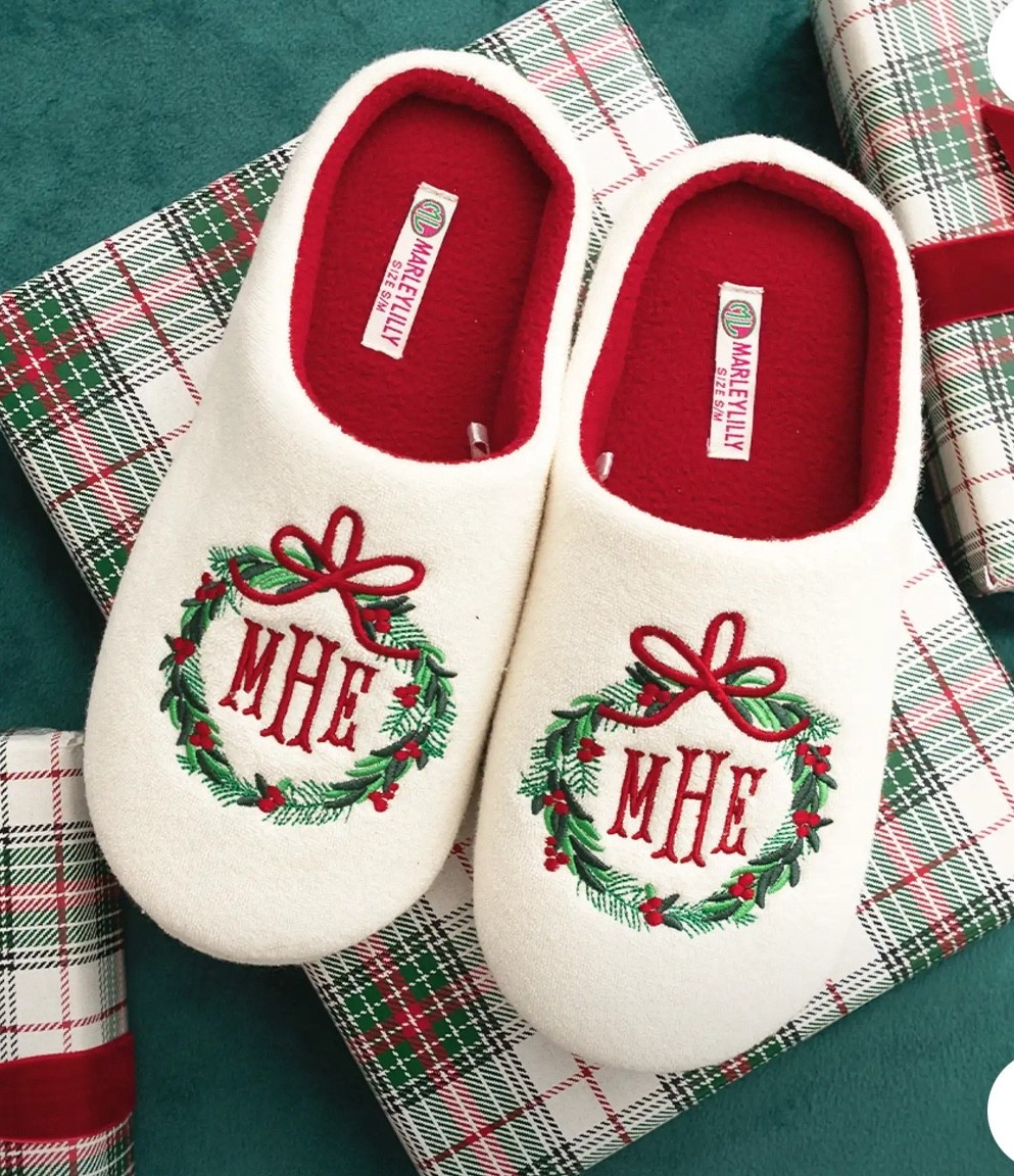 Monogrammed Holiday Slippers 🎄✨

These Christmas wreath monogram slippers are such a fun and festive gift — cozy, cute, and completely personalized. The plush terry fabric and soft lining make them perfect for slow mornings, holiday movie nights, or slipping on during those chilly winter evenings. They come in two easy fit ranges and ship fast, making them the sweetest last-minute gift for teachers, moms, sisters, girlfriends, or even as matching Christmas Eve slippers for the whole family. The monogram wreath detail looks so classic and makes them feel extra special under the tree 🎁❤️

monogrammed slippers, Christmas slippers, personalized holiday gifts, cozy winter gift ideas, festive monogram wreath, budget-friendly Christmas gifts, comfy house shoes, Marleylilly slippers, stocking stuffer ideas, holiday loungewear essentials 🎄✨

#LTKGiftGuide #LTKHoliday #LTKCyberWeek