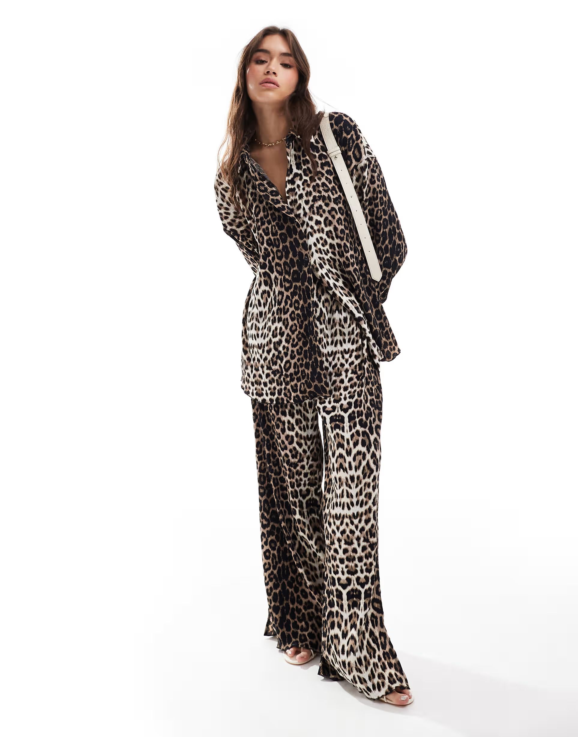 Extro & Vert plisse trousers in leopard print co-ord | ASOS | ASOS (Global)