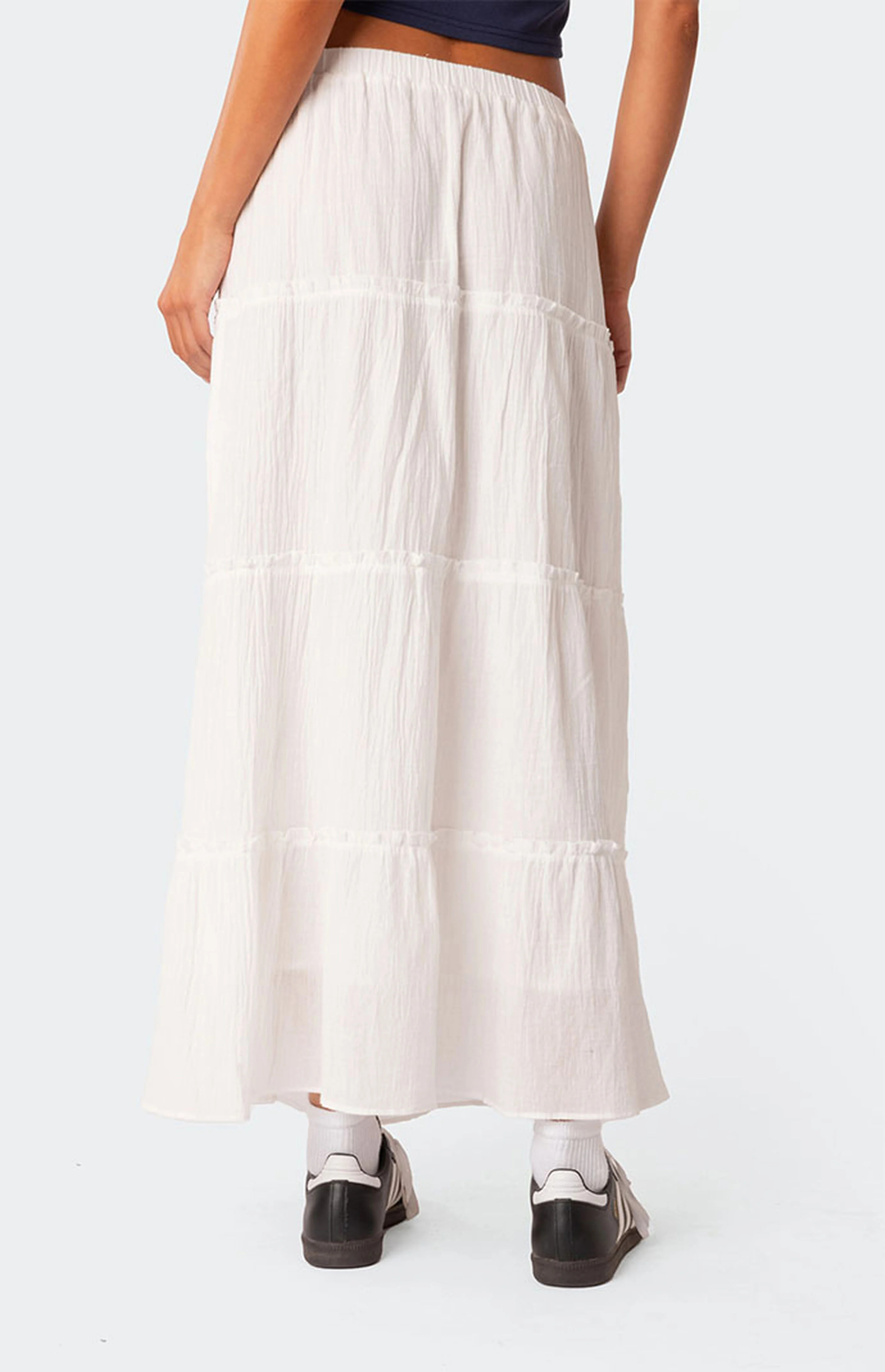 Edikted Charlotte Tiered Maxi Skirt | PacSun | PacSun