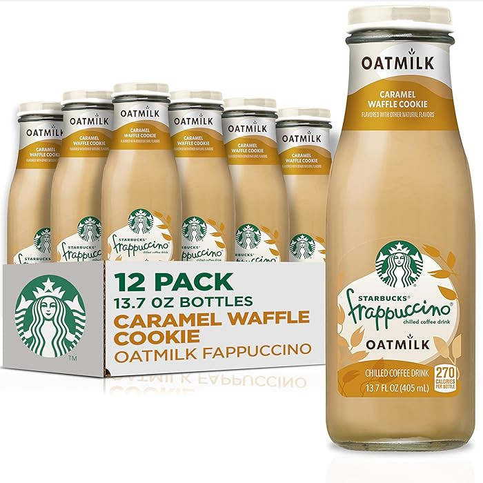 Starbucks Oatmilk Frappuccino, Coffee Drink, Caramel Waffle Cookie Oat Milk, 13.7 fl oz Bottles (... | Amazon (US)