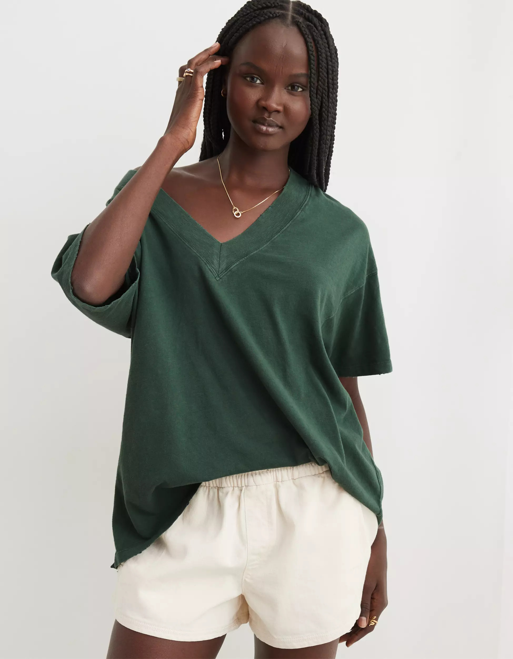 Aerie Extreme V-Neck Oversized Boyfriend T-Shirt | Aerie