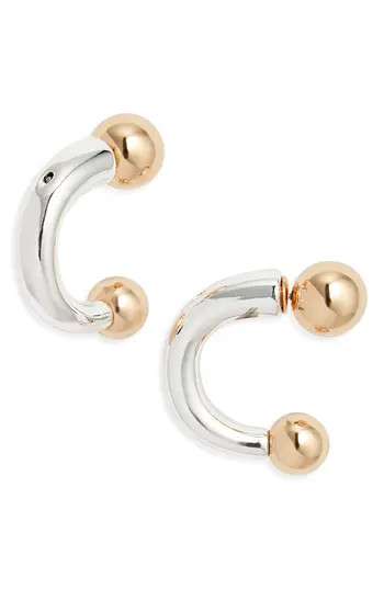 Open Edit Barbell Ear Jackets in Silver- Gold at Nordstrom Rack | Nordstrom Rack